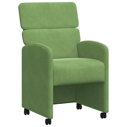 Dining Chairs with Wheels 2 pcs Light green 58 x 65 x 98 cm