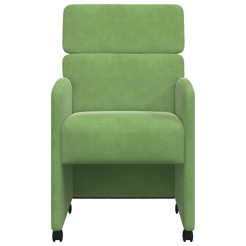 Dining Chairs with Wheels 2 pcs Light green 58 x 65 x 98 cm