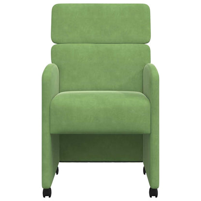 Dining Chairs with Wheels 2 pcs Light green 58 x 65 x 98 cm