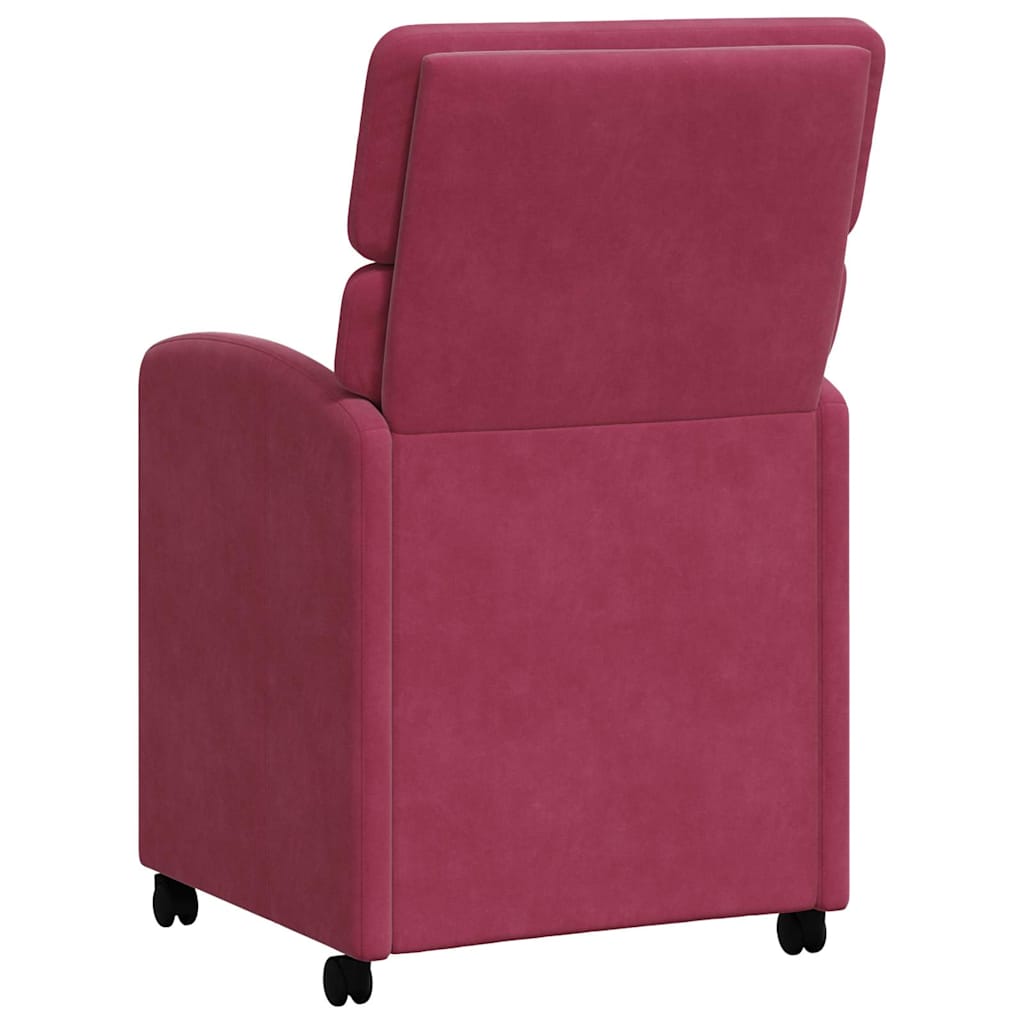 Dining Chairs with Wheels 2 pcs Wine red 58 x 65 x 98 cm Velvet
