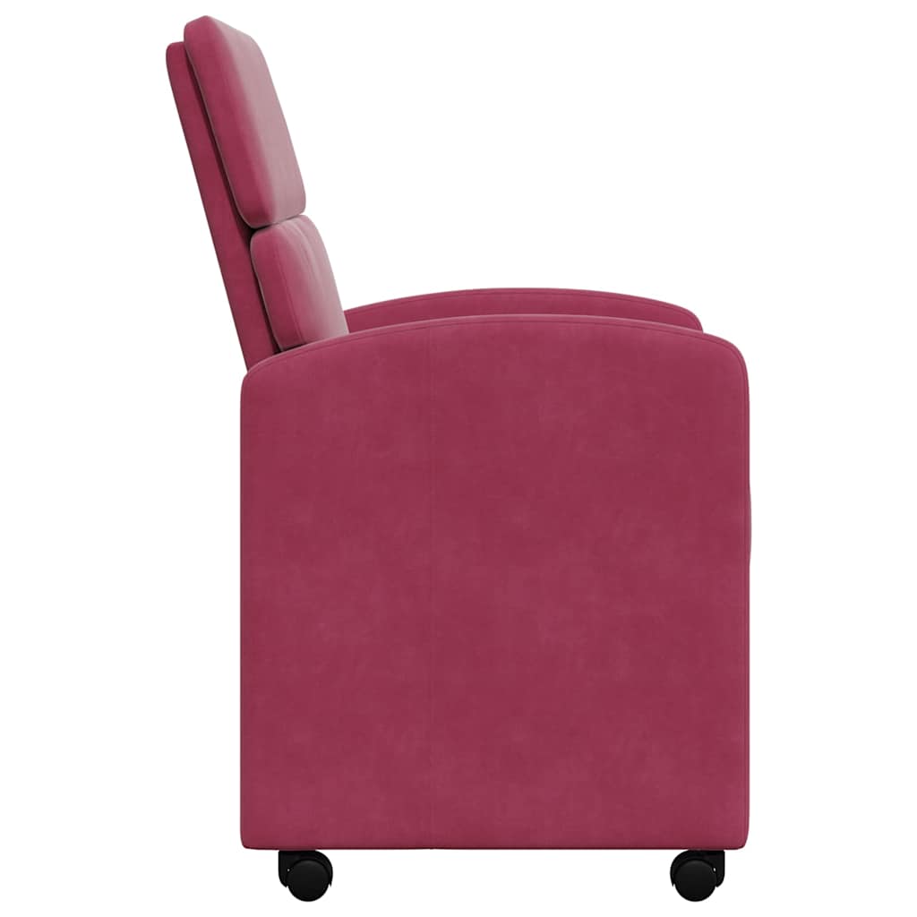 Dining Chairs with Wheels 2 pcs Wine red 58 x 65 x 98 cm Velvet