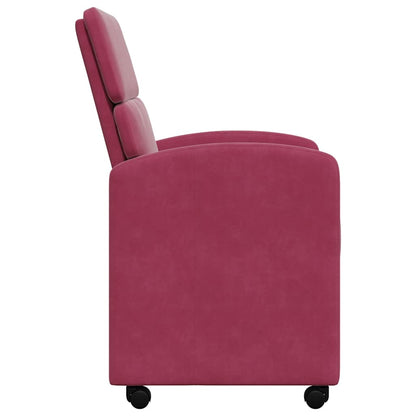 Dining Chairs with Wheels 2 pcs Wine red 58 x 65 x 98 cm Velvet