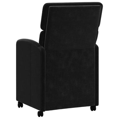 Dining Chairs with Wheels 2 pcs Black 58 x 65 x 98 cm Velvet