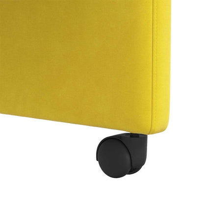 Dining Chairs with Wheels 2 pcs Yellow 58 x 65 x 98 cm Velvet
