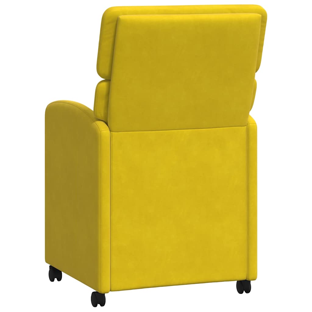 Dining Chairs with Wheels 2 pcs Yellow 58 x 65 x 98 cm Velvet