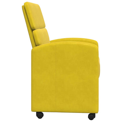 Dining Chairs with Wheels 2 pcs Yellow 58 x 65 x 98 cm Velvet
