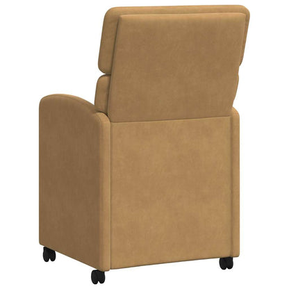 Dining Chairs with Wheels 2 pcs Brown 58 x 65 x 98 cm Velvet