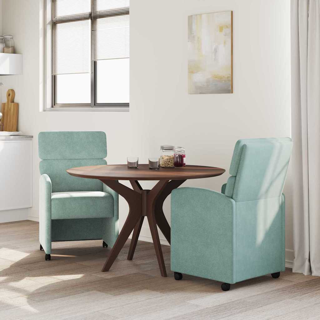 Dining Chairs with Wheels 2 pcs Sea green 58 x 65 x 98 cm