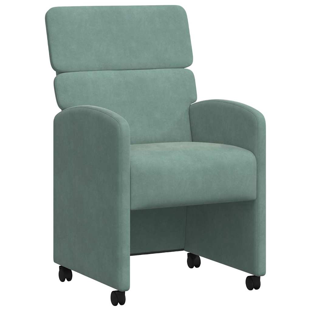 Dining Chairs with Wheels 2 pcs Sea green 58 x 65 x 98 cm