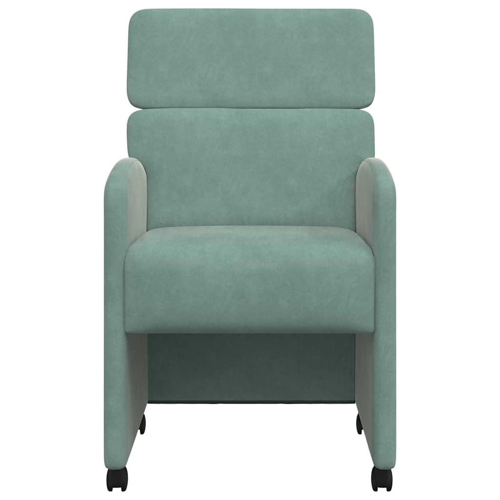 Dining Chairs with Wheels 2 pcs Sea green 58 x 65 x 98 cm