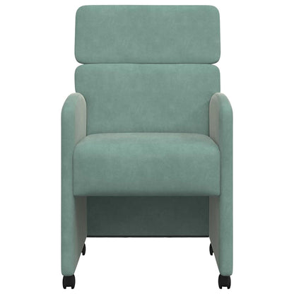Dining Chairs with Wheels 2 pcs Sea green 58 x 65 x 98 cm