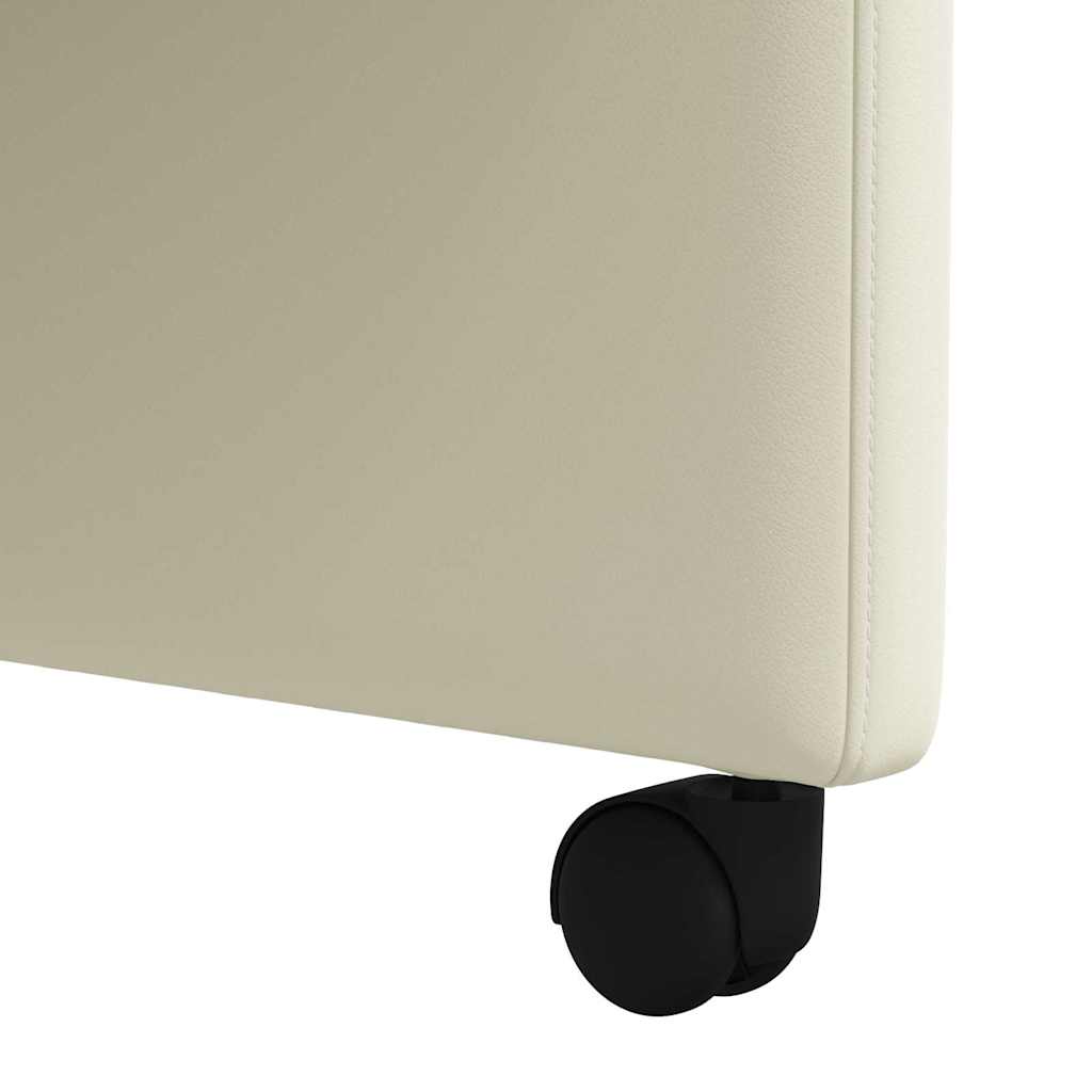 Dining Chairs with Wheels 2 pcs Cream 58 x 65 x 98 cm