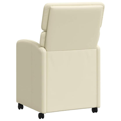 Dining Chairs with Wheels 2 pcs Cream 58 x 65 x 98 cm