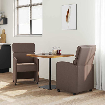 Dining Chairs with Wheels 2 pcs Brown 58 x 65 x 98 cm