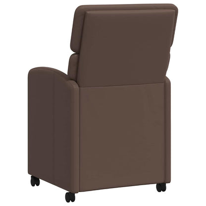 Dining Chairs with Wheels 2 pcs Brown 58 x 65 x 98 cm