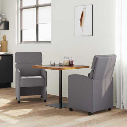 Dining Chairs with Wheels 2 pcs Grey 58 x 65 x 98 cm
