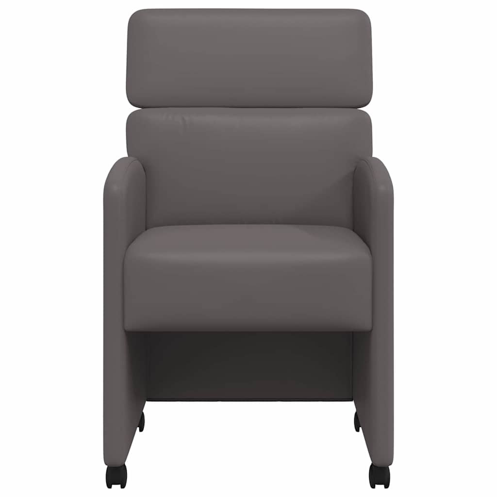 Dining Chairs with Wheels 2 pcs Grey 58 x 65 x 98 cm