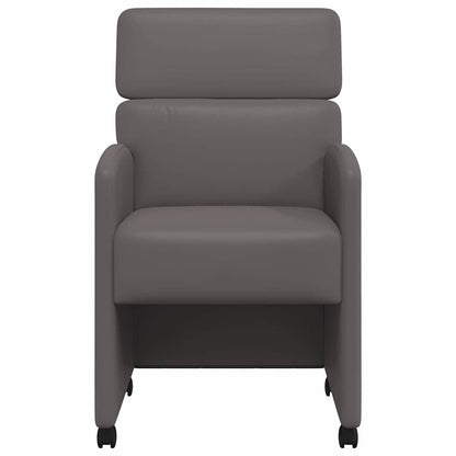 Dining Chairs with Wheels 2 pcs Grey 58 x 65 x 98 cm