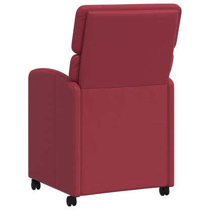 Dining Chairs with Wheels 2 pcs Wine red 58 x 65 x 98 cm