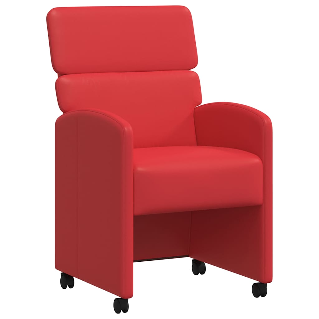 Dining Chairs with Wheels with Wheels 2 pcs Red 58 x 65 x 98 cm