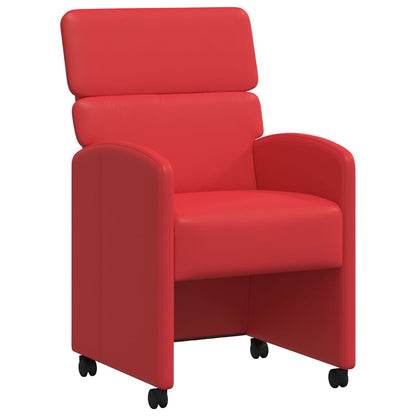 Dining Chairs with Wheels with Wheels 2 pcs Red 58 x 65 x 98 cm