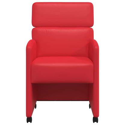 Dining Chairs with Wheels with Wheels 2 pcs Red 58 x 65 x 98 cm