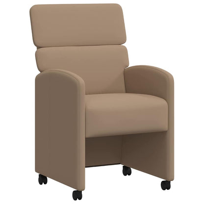 Dining Chairs with Wheels 2 pcs Cappuccino 58 x 65 x 98 cm