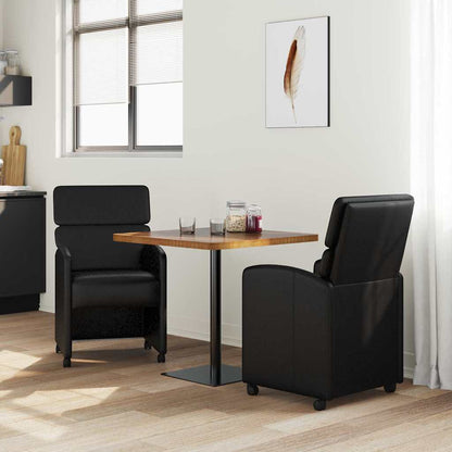 Dining Chairs with Wheels 2 pcs Black 58 x 65 x 98 cm