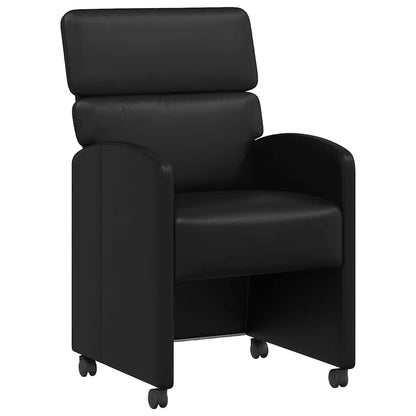 Dining Chairs with Wheels 2 pcs Black 58 x 65 x 98 cm