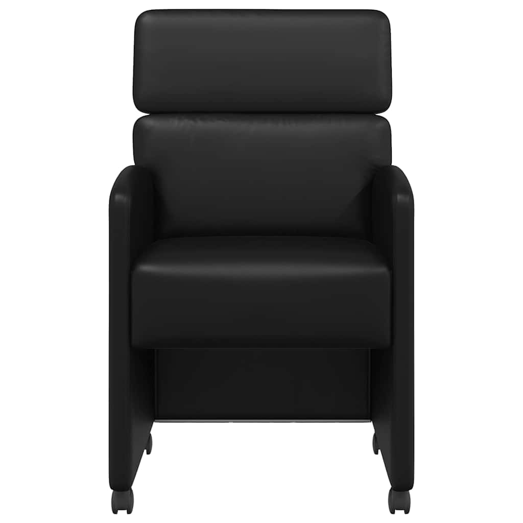 Dining Chairs with Wheels 2 pcs Black 58 x 65 x 98 cm