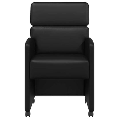 Dining Chairs with Wheels 2 pcs Black 58 x 65 x 98 cm