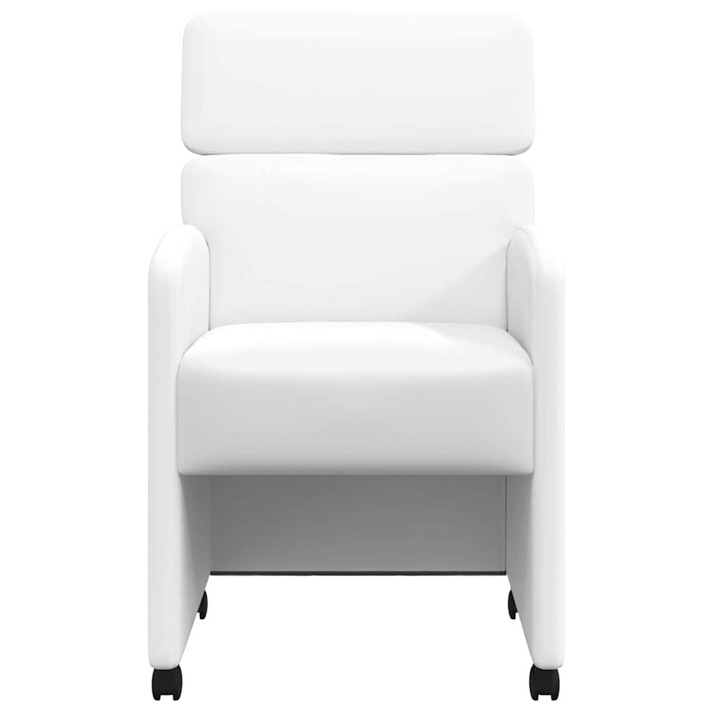 Dining Chairs with Wheels 2 pcs White 58 x 65 x 98 cm