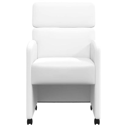 Dining Chairs with Wheels 2 pcs White 58 x 65 x 98 cm