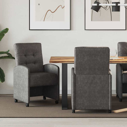 Dining Chairs with Wheels 2 pcs Black 57 x 67 x 98 cm