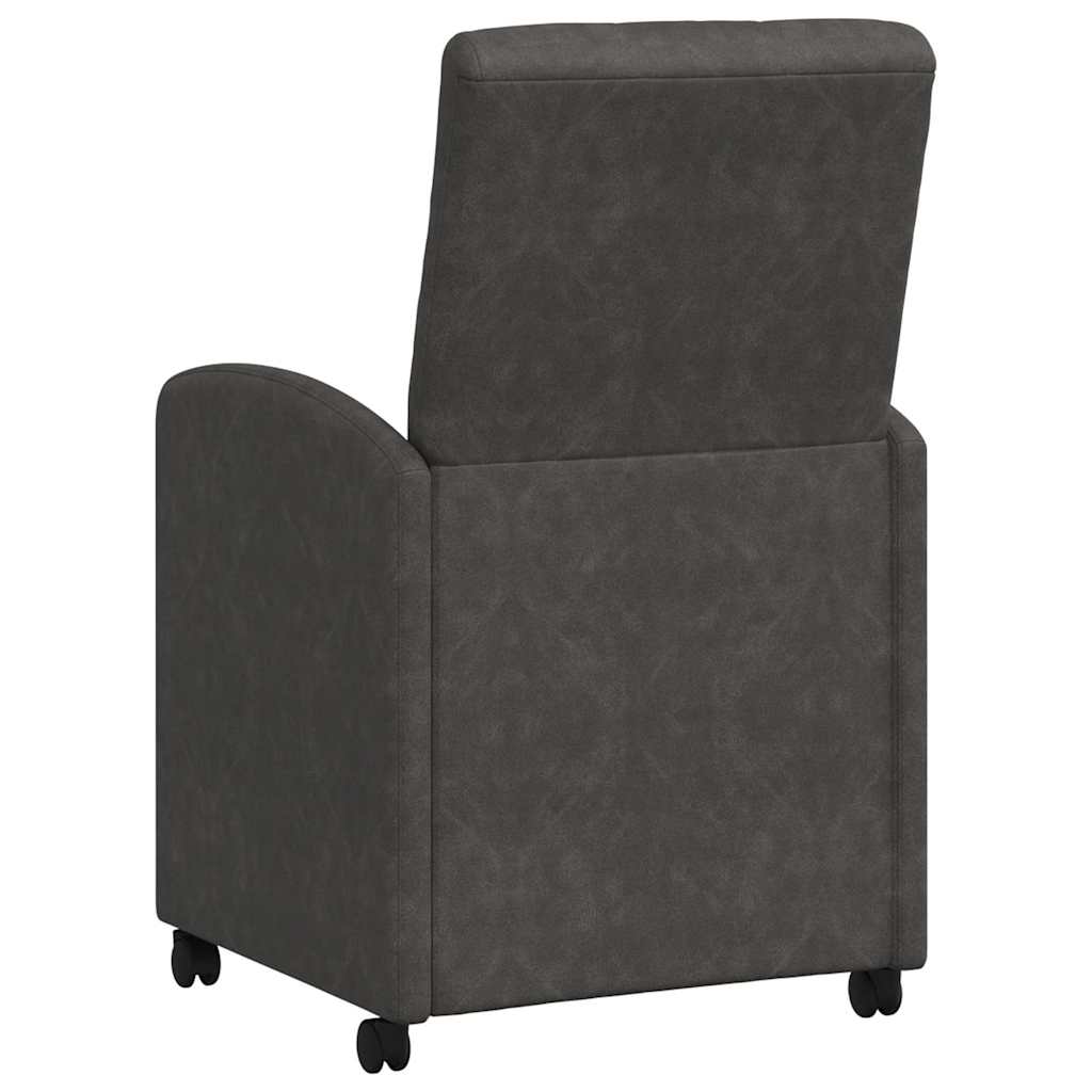 Dining Chairs with Wheels 2 pcs Black 57 x 67 x 98 cm