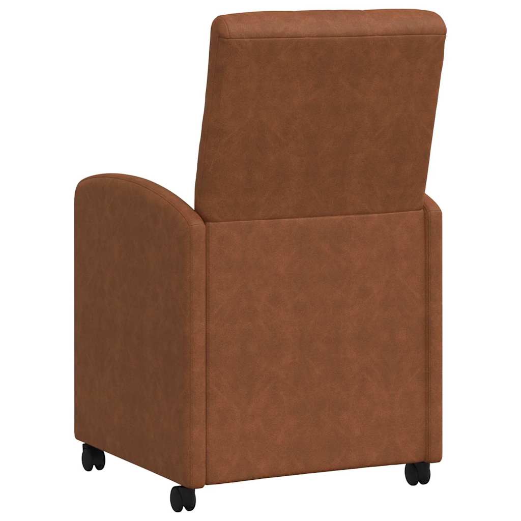 Dining Chairs with Wheels 2 pcs Brown 57 x 67 x 98 cm