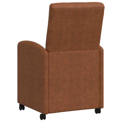 Dining Chairs with Wheels 2 pcs Brown 57 x 67 x 98 cm