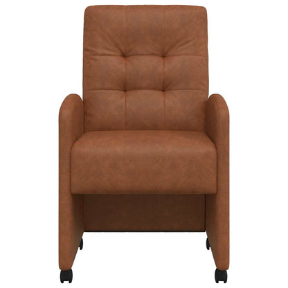 Dining Chairs with Wheels 2 pcs Brown 57 x 67 x 98 cm