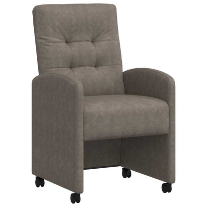 Dining Chairs with Wheels 2 pcs Grey 57 x 67 x 98 cm