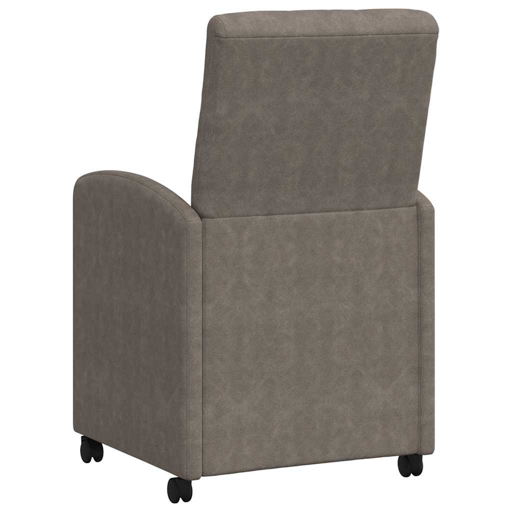 Dining Chairs with Wheels 2 pcs Grey 57 x 67 x 98 cm