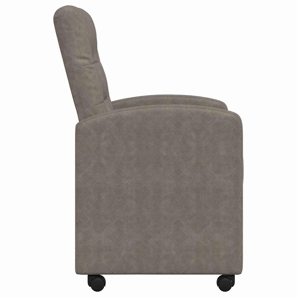 Dining Chairs with Wheels 2 pcs Grey 57 x 67 x 98 cm