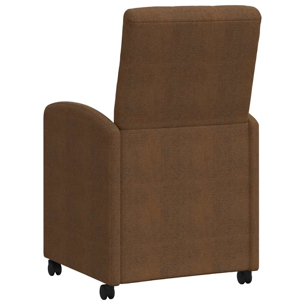 Dining Chairs with Wheels 2 pcs Brown 57 x 67 x 98 cm