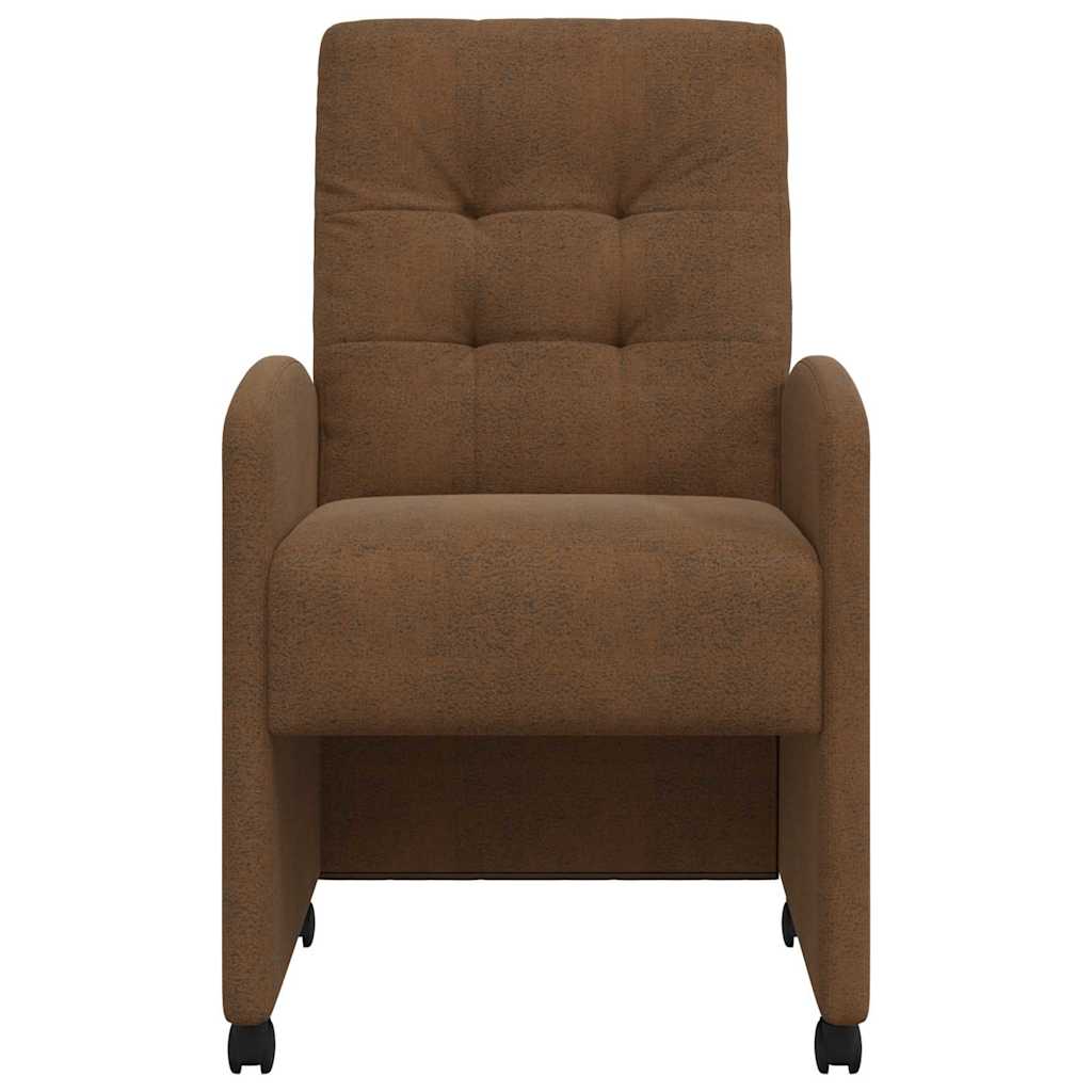 Dining Chairs with Wheels 2 pcs Brown 57 x 67 x 98 cm