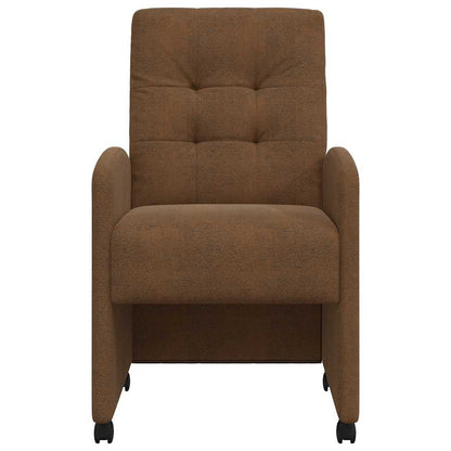 Dining Chairs with Wheels 2 pcs Brown 57 x 67 x 98 cm