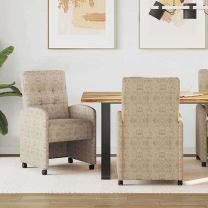 Dining Chairs with Wheels 2 pcs Light grey 57 x 67 x 98 cm