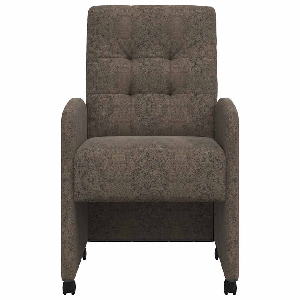 Dining Chairs with Wheels 2 pcs Dark grey 57 x 67 x 98 cm