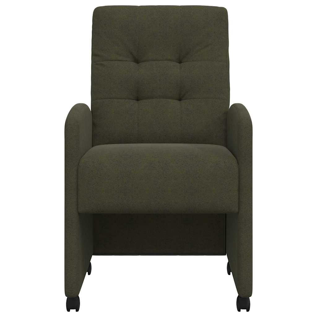 Dining Chairs with Wheels 2 pcs Army green 57 x 67 x 98 cm