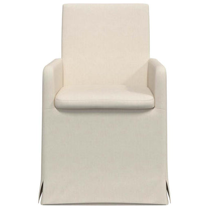 Dining Chairs with Wheels 2 pcs Beige 57 x 67 x 95 cm Linen
