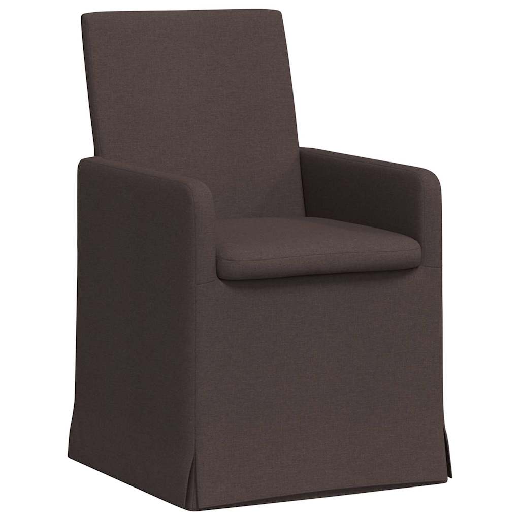 Dining Chairs 2 pcs Dark brown 57 x 67 x 95 cm Fabric