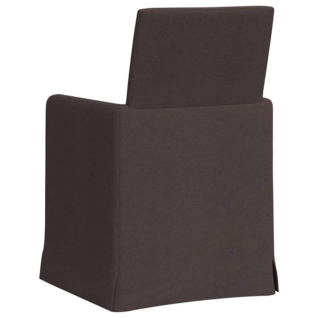 Dining Chairs 2 pcs Dark brown 57 x 67 x 95 cm Fabric